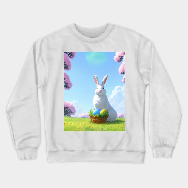 White Bunny-Easter Bunny Crewneck Sweatshirt by Stades